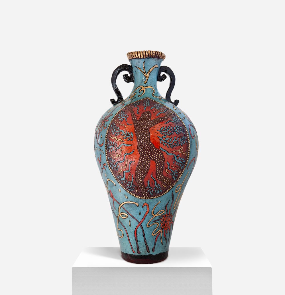 “Run” — painted earthenware vessel